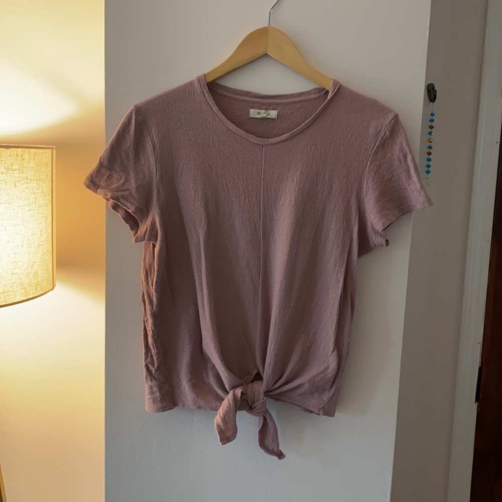 Madewell Purple Tie Up T-Shirt